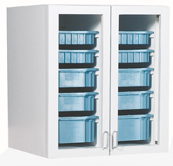 24" Wall Cabinet with Clear Lexan Doors
